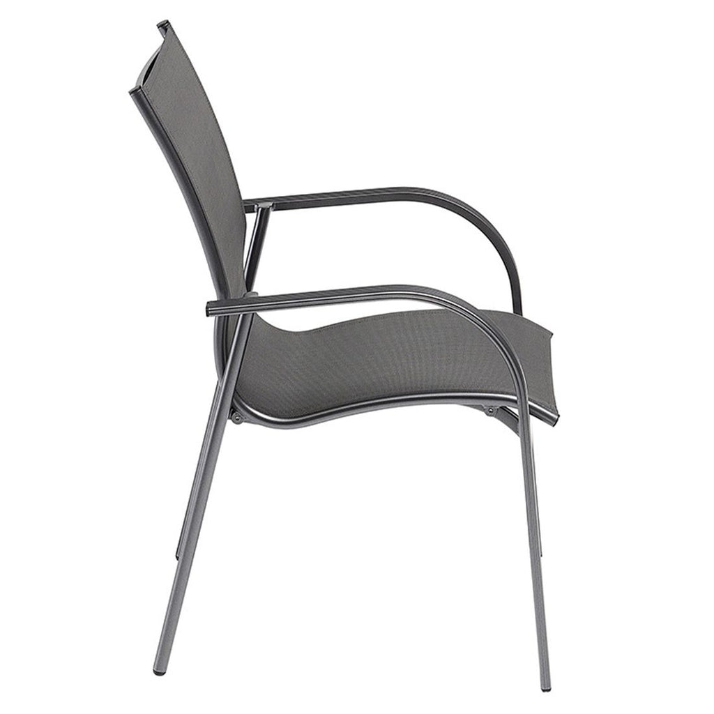 Stabelstol Tampa aluminium/textilen 58x63 cm - Kettler montert på terrasse