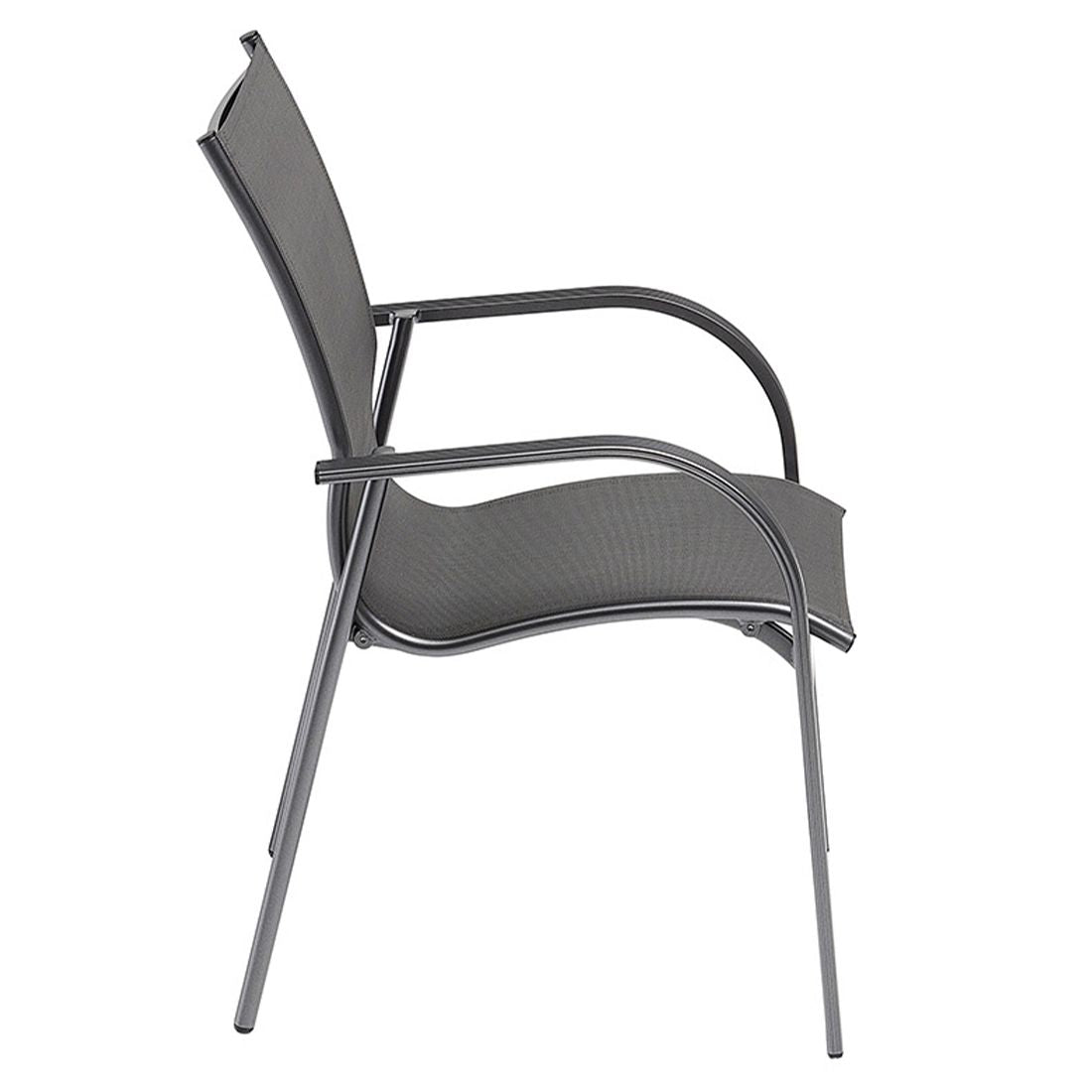 Stabelstol Tampa aluminium/textilen 58x63 cm - Kettler montert på terrasse
