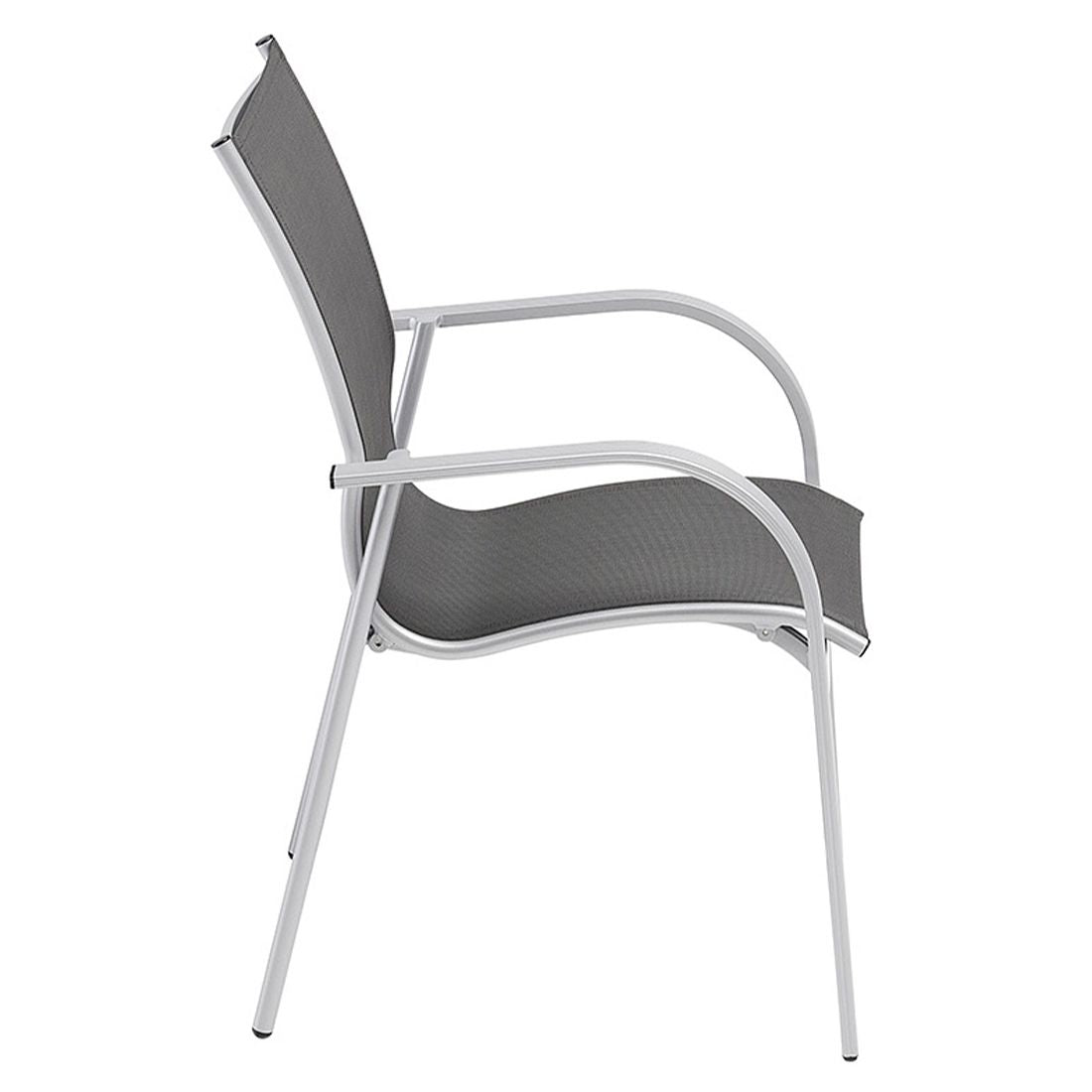 Montert stabelstol Tampa aluminium/textilen sølv/antrasitt i hage