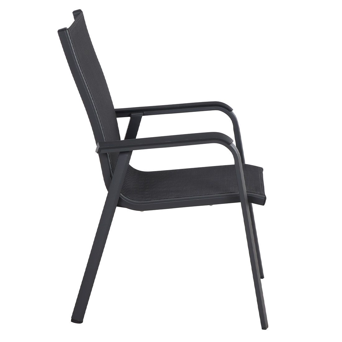 Stabelstol ute Tesoro aluminium tekstilen antrasitt detalj av sete