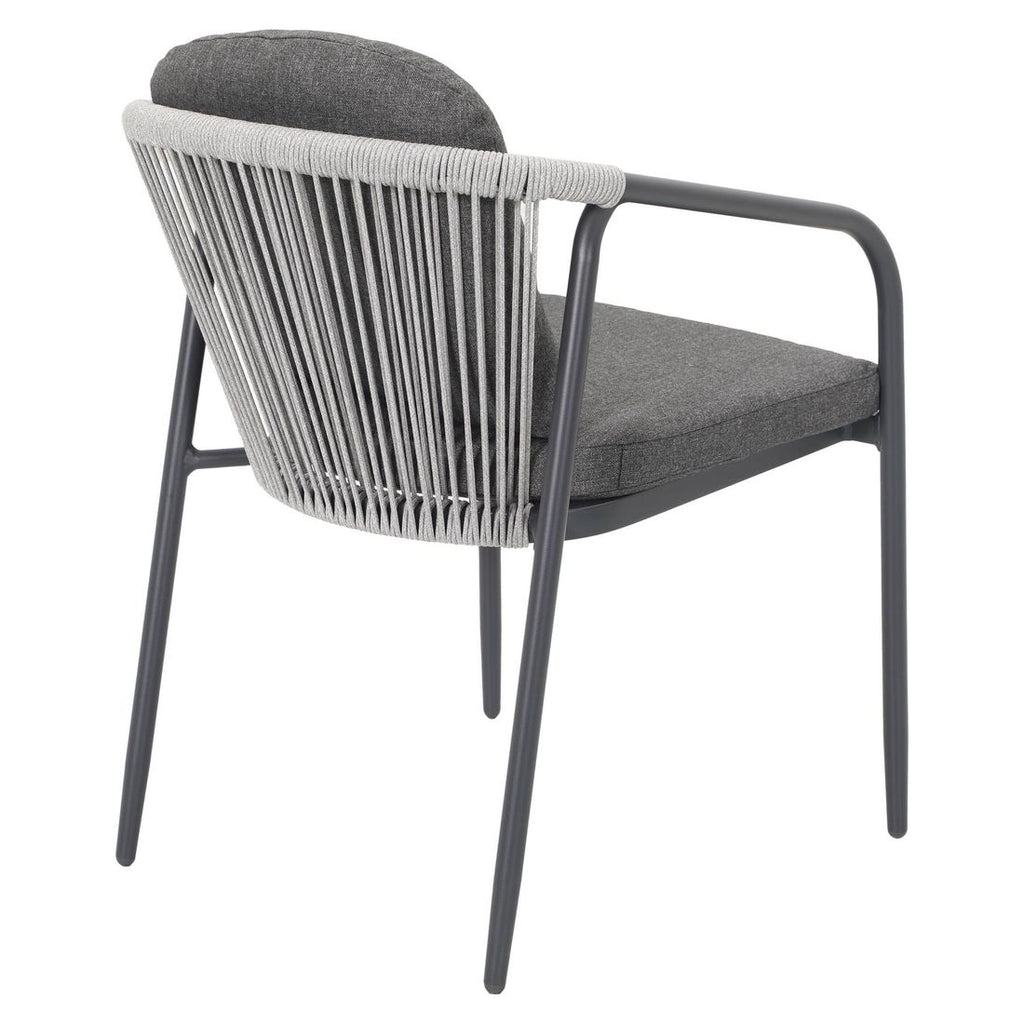 Stabelstol Toulouse aluminium med sitte- og ryggpute - OUTLIV sideprofil