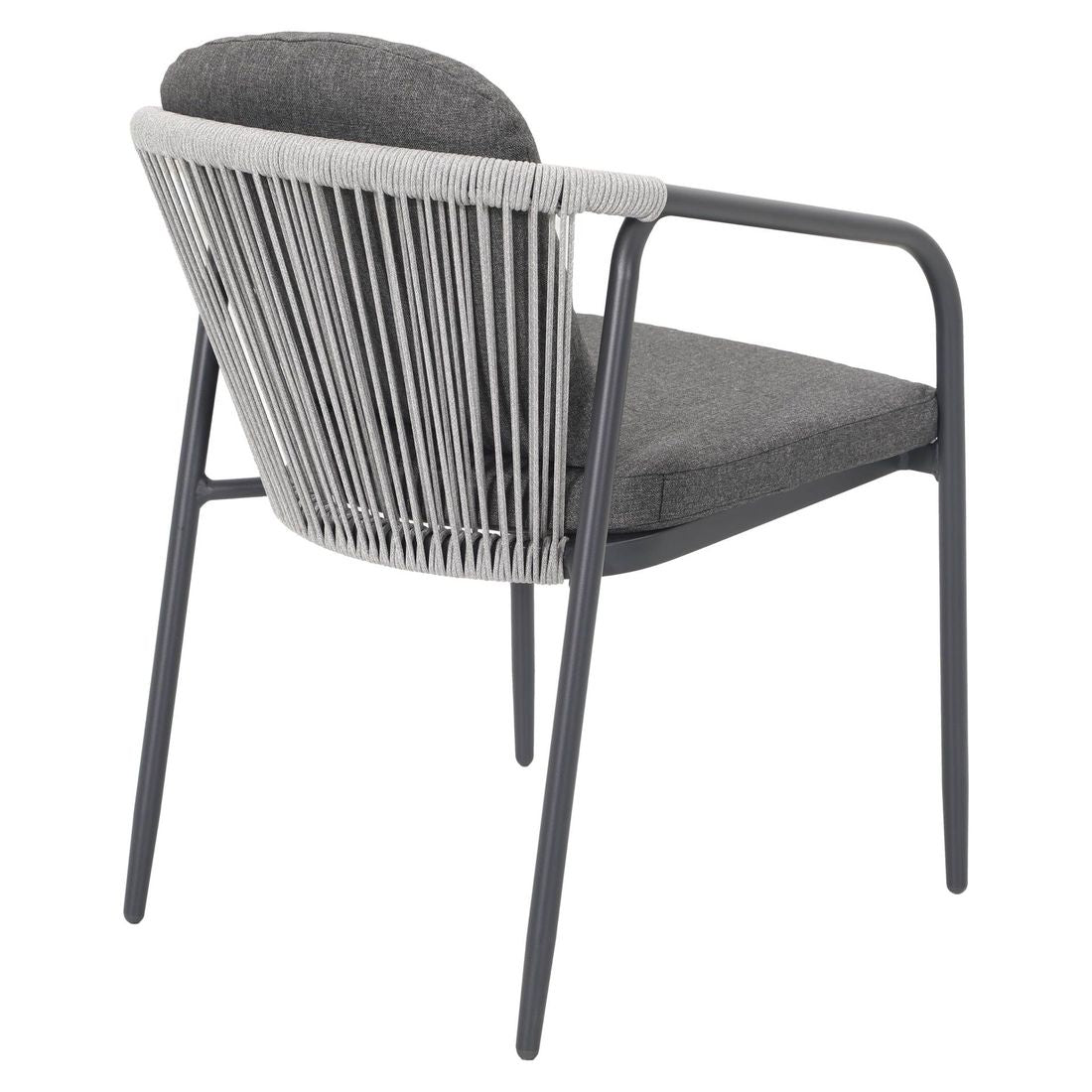 Stabelstol Toulouse aluminium med sitte- og ryggpute - OUTLIV sideprofil