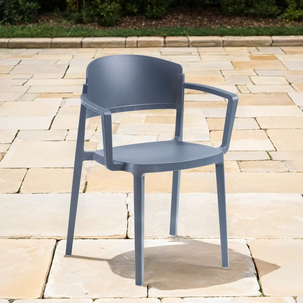 Stabelstol ute Abuela B plast 58x52,5 cm grå bakside