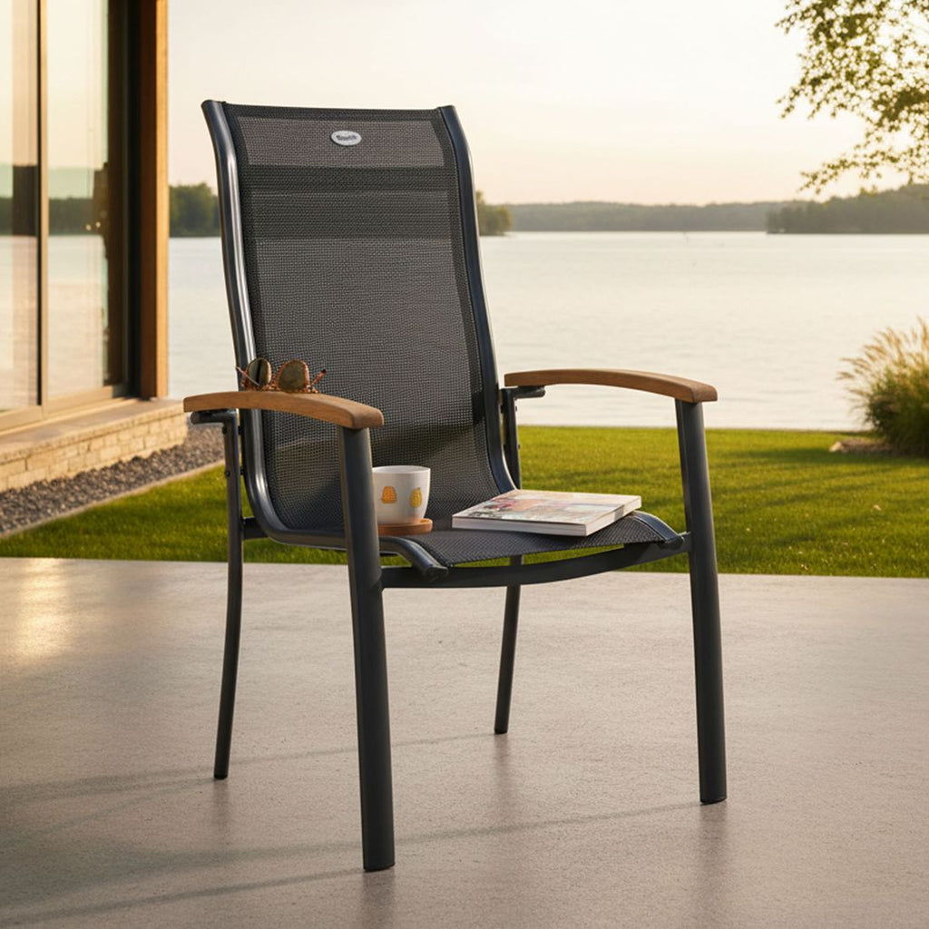 Stabelstol ute Alice aluminium/textilen 67x62,5 cm - Hartman bakside