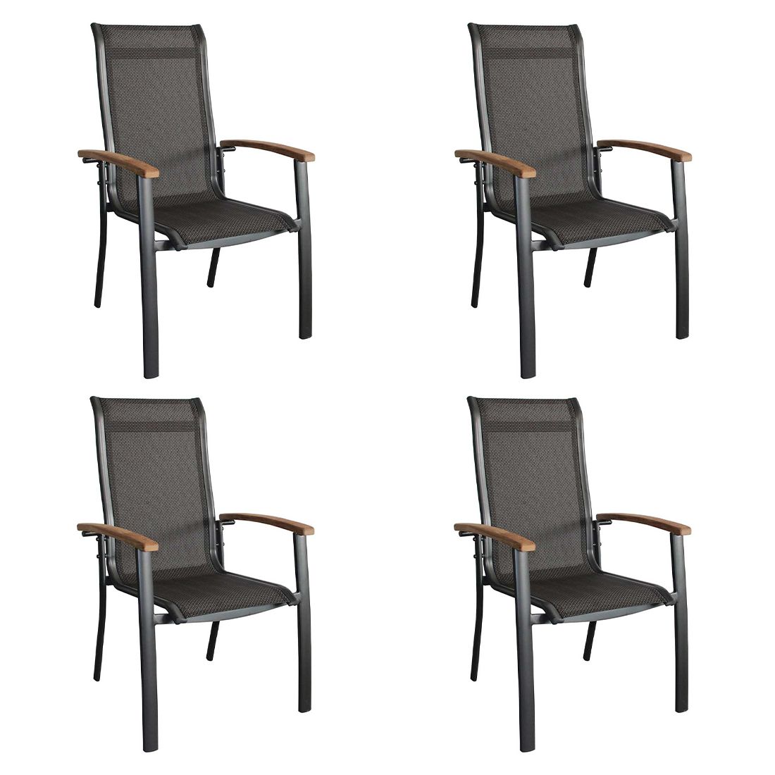 Stabelstol ute Alice sett aluminium/textilen Hartman forfra