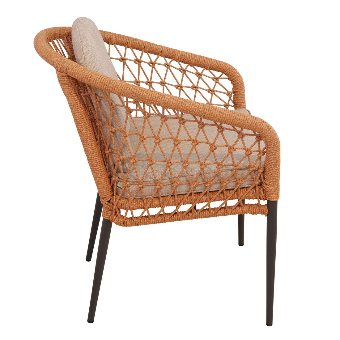 Montert Stabelstol ute Arco aluminium/tau 58x62 cm - Sungörl på terrasse