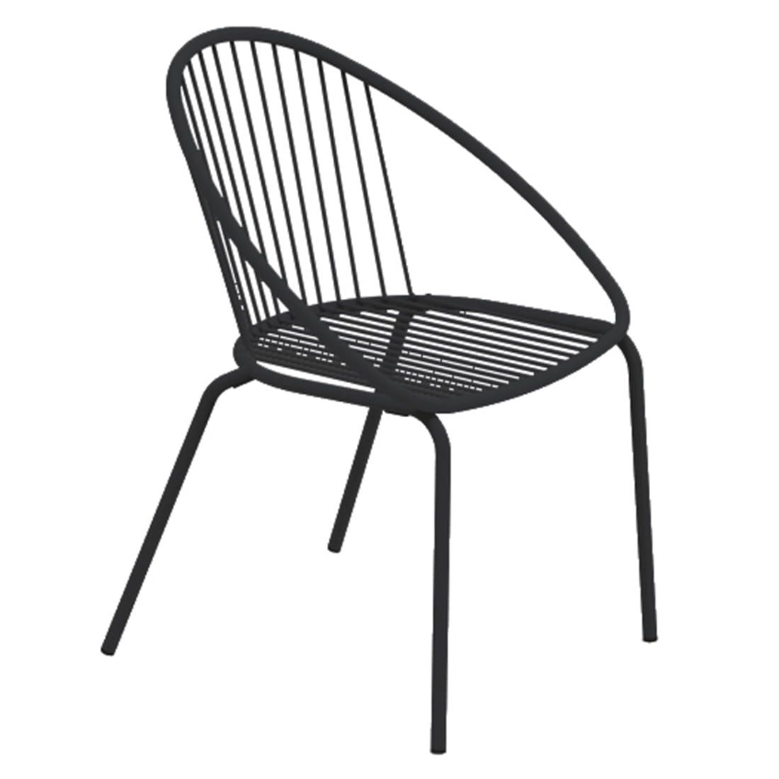 Stabelstol ute Aria stål svart 57x58 cm for hage og terrasse