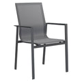 Stabelstol ute Atlanta aluminium/textilen 58x65 cm forfra