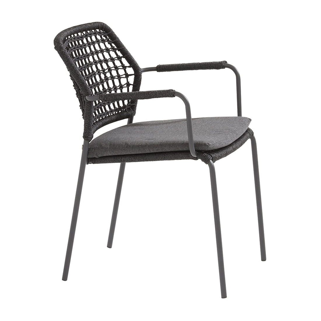 Stabelstol ute Barista aluminium/tau antrasitt bakside