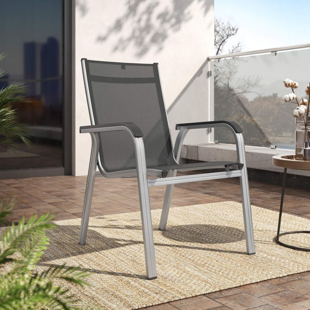 Stabelstol ute Basic Plus aluminium/textilen - Kettler detalj av tekstilene stoff