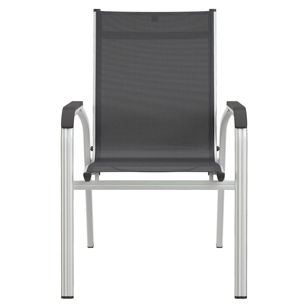 Stabelstol ute Basic Plus aluminium/textilen - Kettler nærbilde av armlene