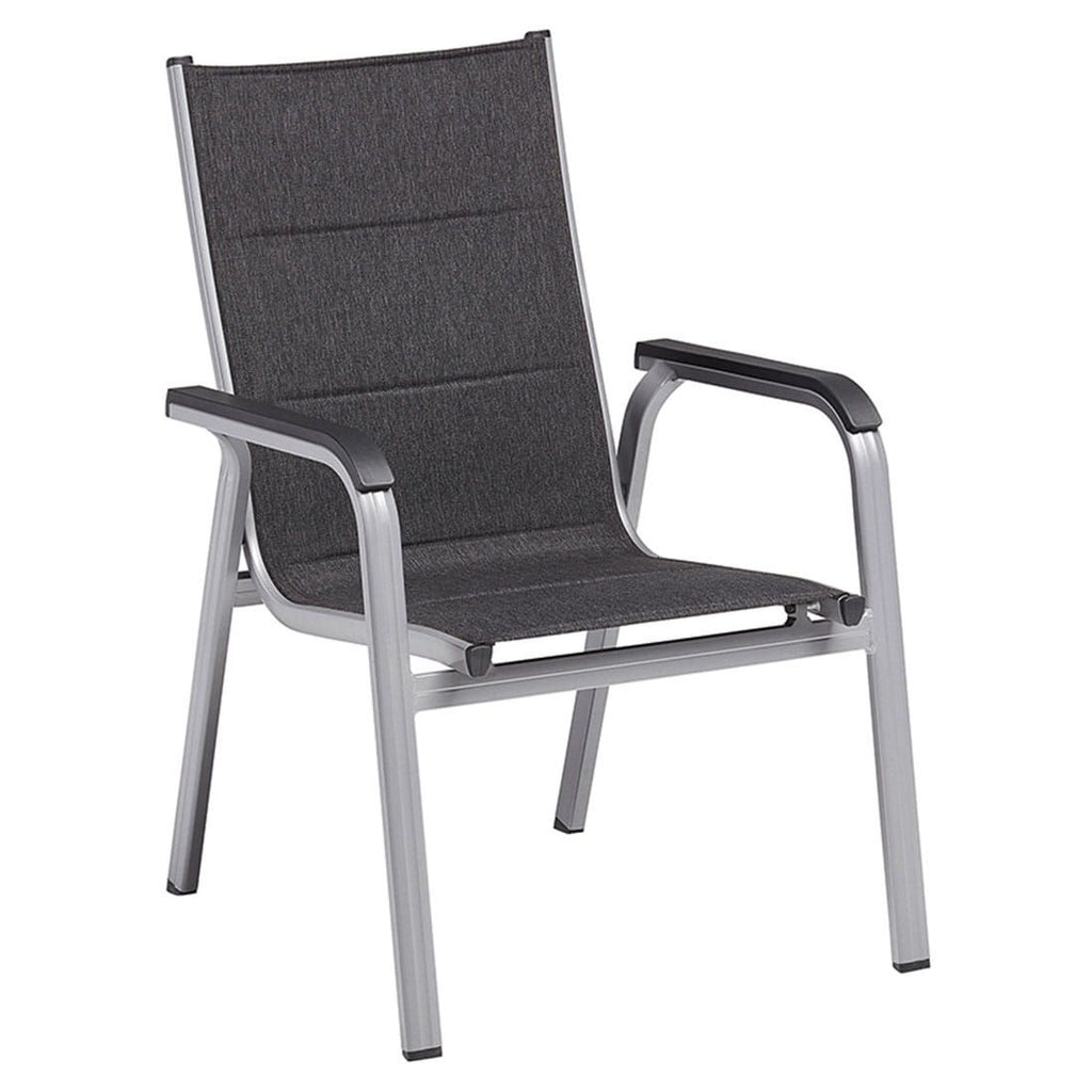 Stabelstol ute Basic Plus Padded aluminium/textilen - Kettler bakside