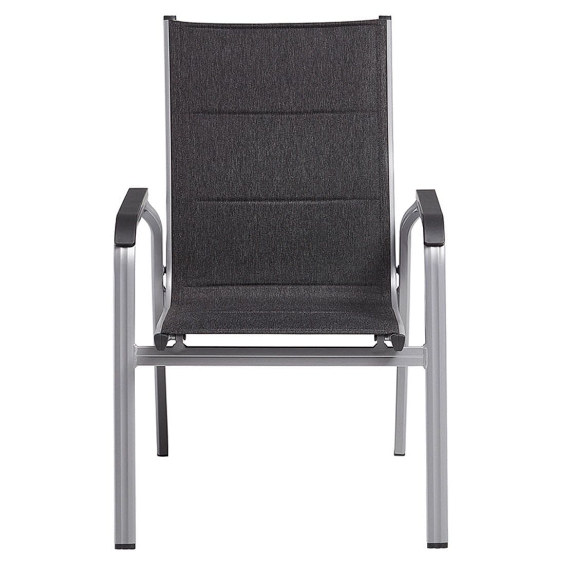 Montert Stabelstol ute Basic Plus Padded aluminium/textilen - Kettler på terrasse