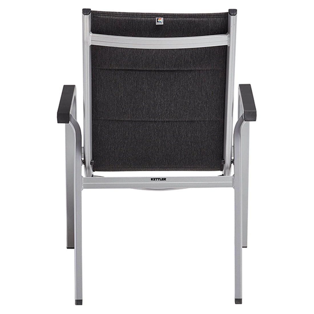 Stabelstol ute Basic Plus Padded aluminium/textilen - Kettler stablet