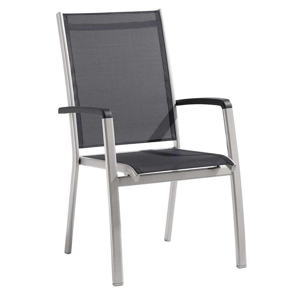 Stabelstol ute Bodega aluminium/textilen 59x68 cm - Sieger forfra