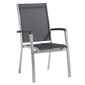 Stabelstol ute Bodega aluminium/textilen 59x68 cm - Sieger forfra