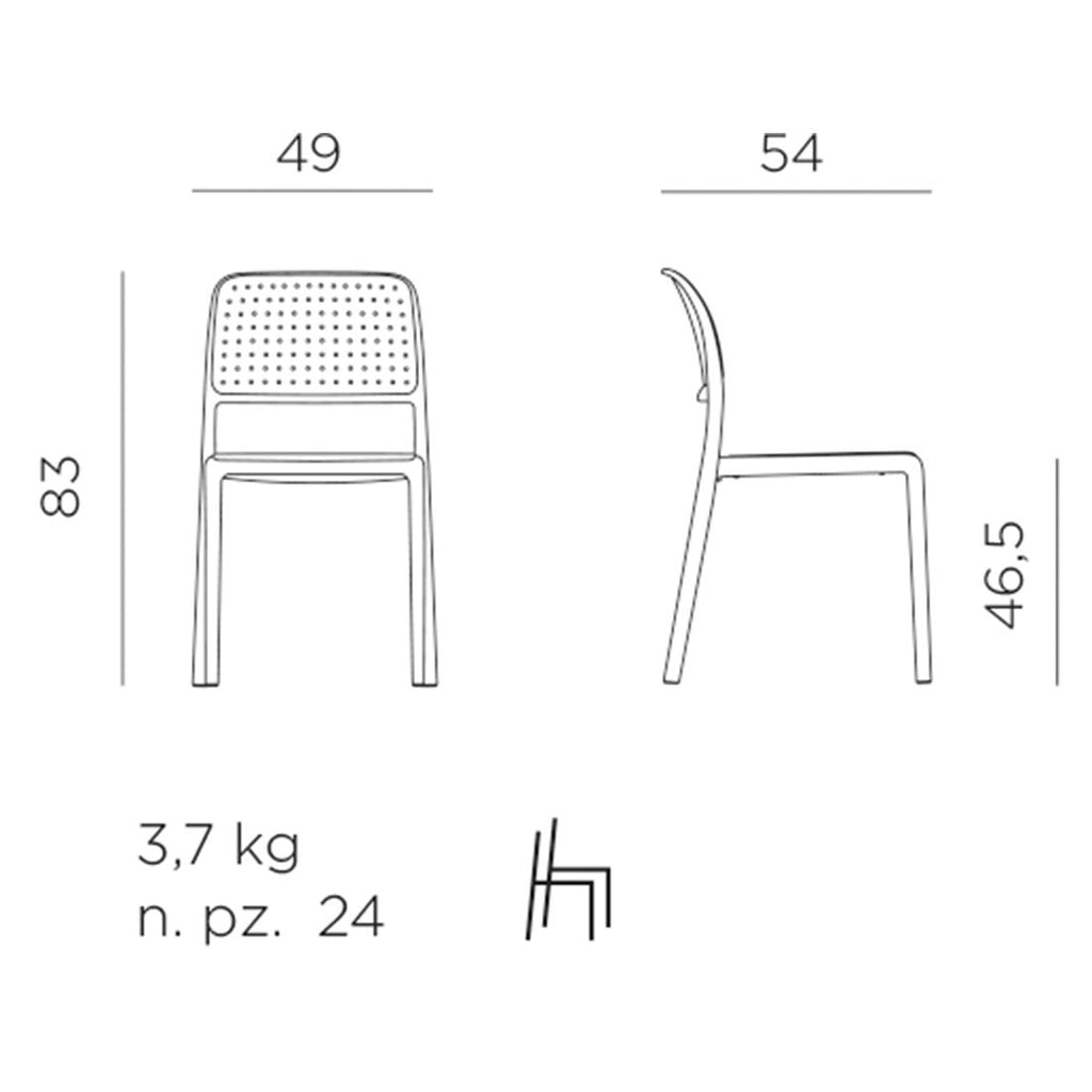 Detalj av Stabelstol ute Bora Bistrot plast 49x54 cm - Nardi