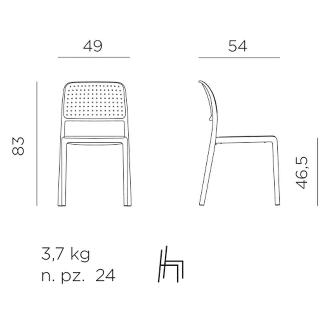 Detalj av Stabelstol ute Bora Bistrot plast 49x54 cm - Nardi