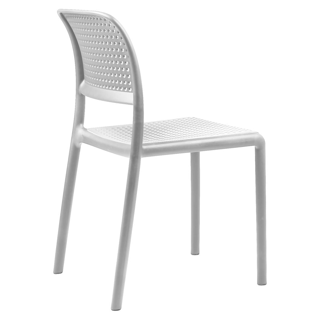 Stabelstol ute Bora Bistrot plast 49x54 cm - Nardi montert på terrasse