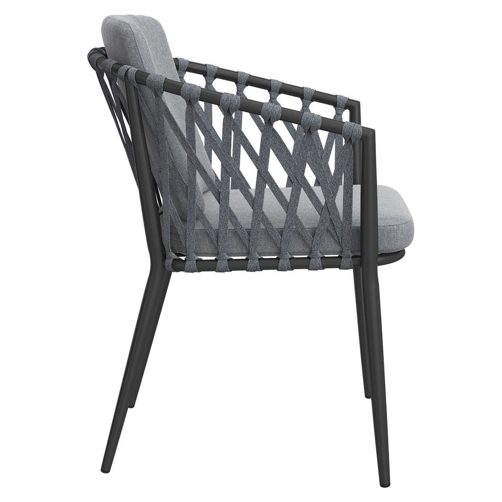 Stabelstol ute Cairns aluminium med puter, tau stablet