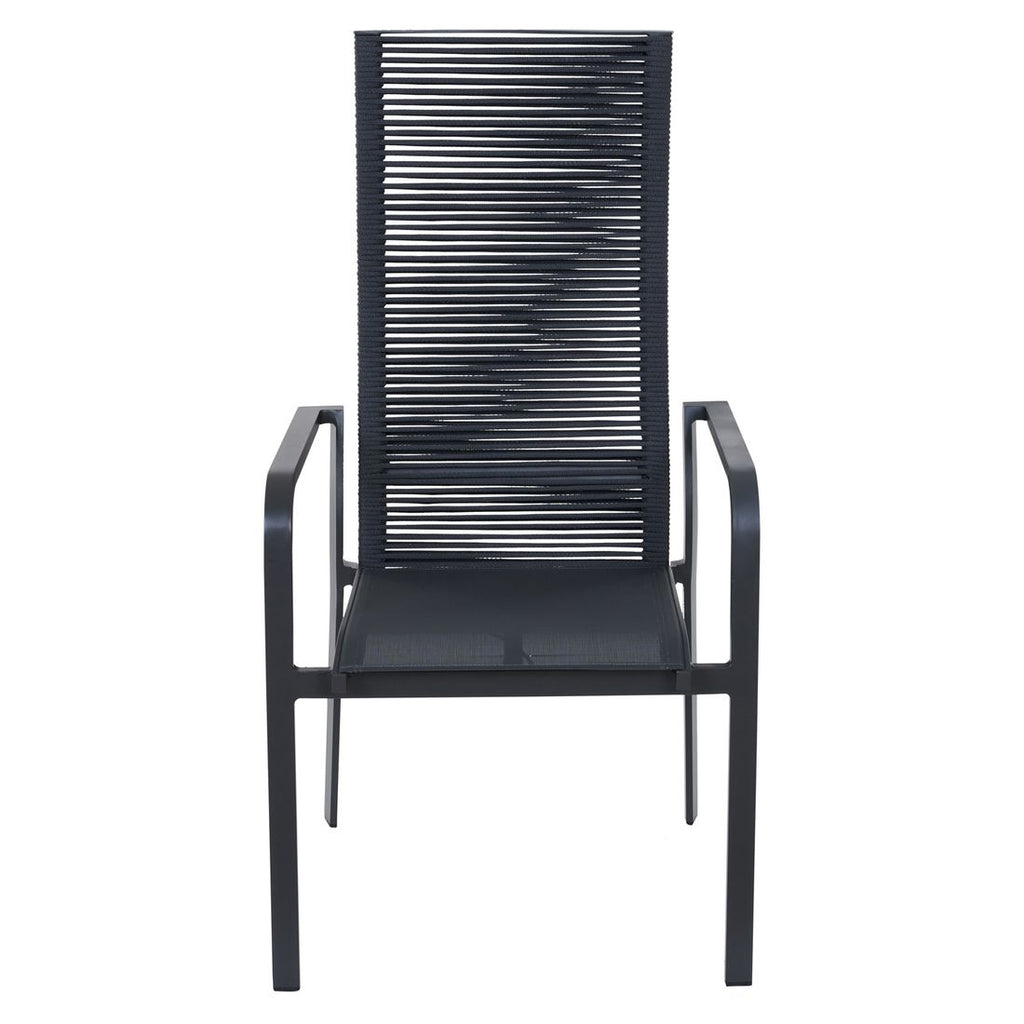 Stabelstol ute Carlton aluminium/tau regulerbar rygg - Siena Garden montert på terrasse