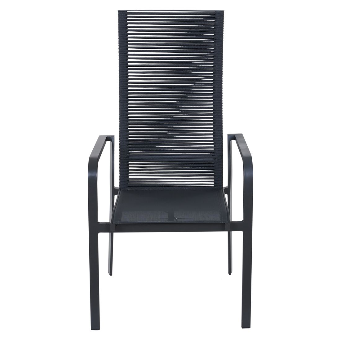 Stabelstol ute Carlton aluminium/tau regulerbar rygg - Siena Garden montert på terrasse