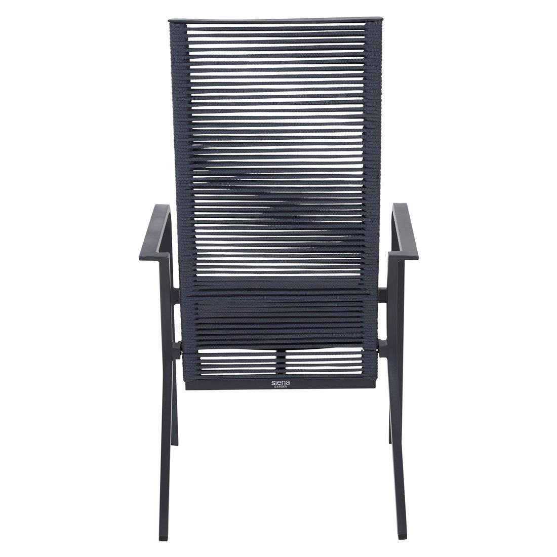 Stabelstol ute Carlton aluminium/tau regulerbar rygg - Siena Garden detalj av armlene