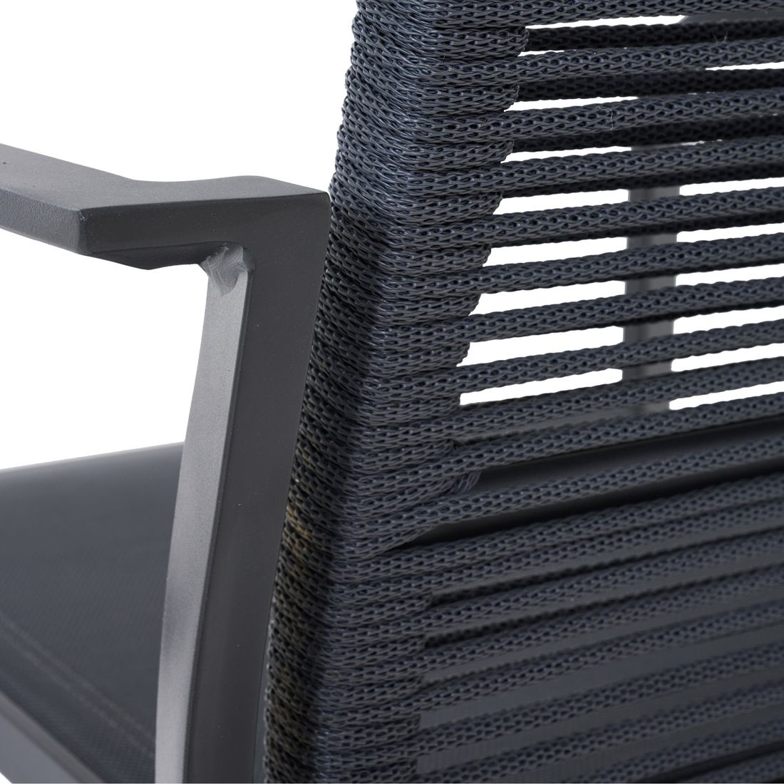Stabelstol ute Carlton aluminium/tau regulerbar rygg - Siena Garden detalj av tau materiale