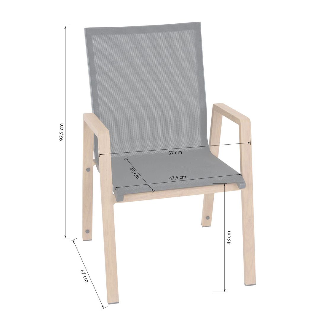 Stabelstol ute Catania aluminium tekstilen detalj av materiale