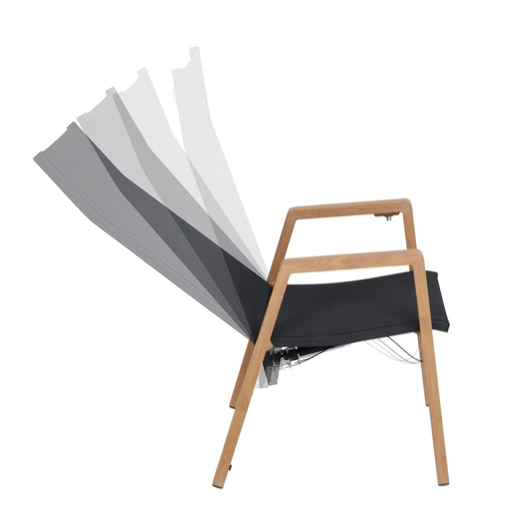Stabelstol ute Catania regulerbar aluminium/textilen stablet