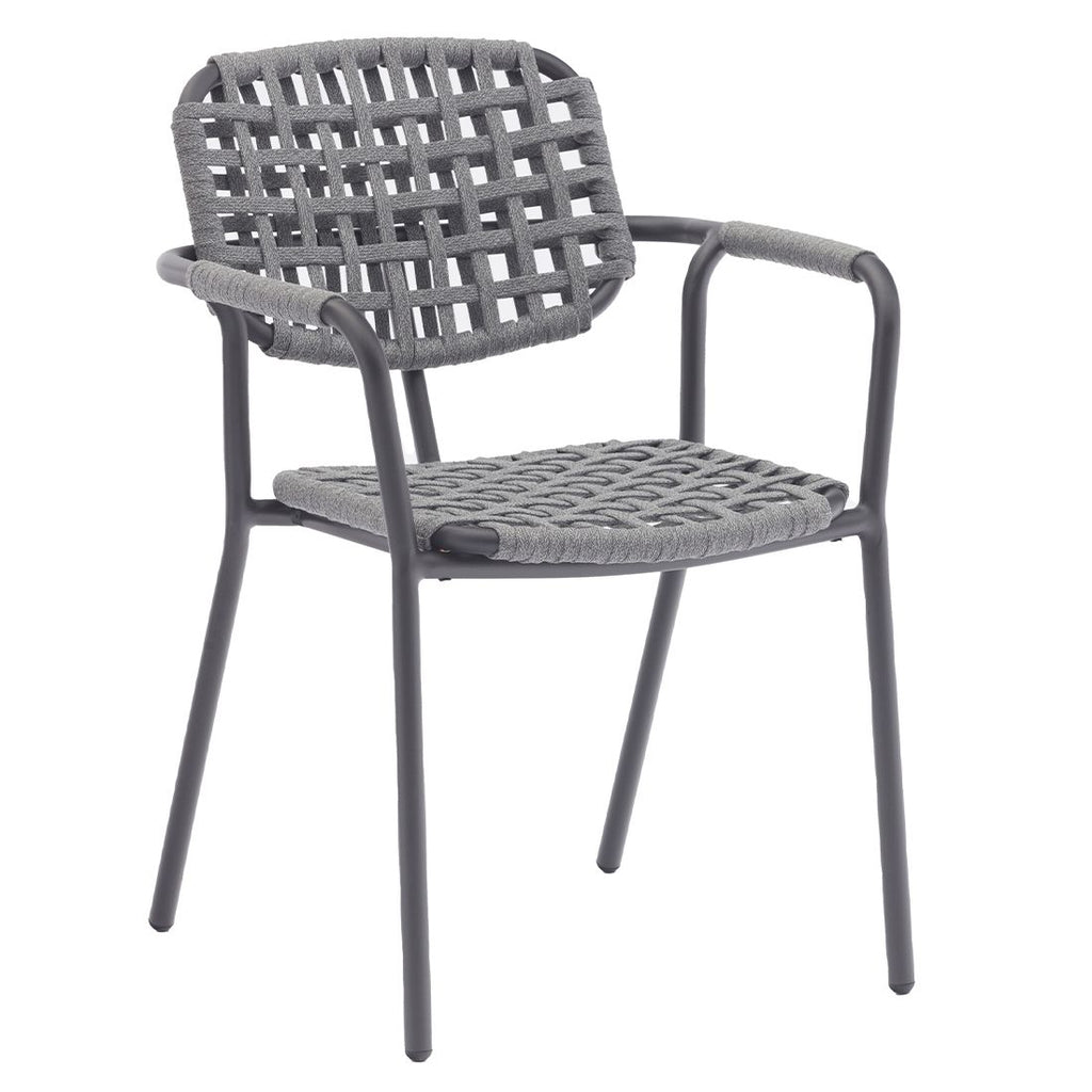 Stabelstol ute Costa aluminium/tau 60,5x57 cm Zebra forfra