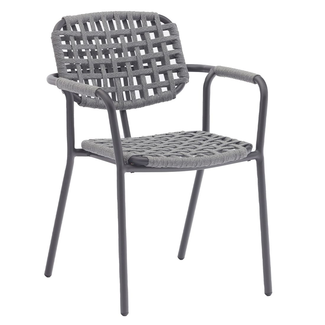 Stabelstol ute Costa aluminium/tau 60,5x57 cm Zebra forfra