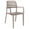 Stabelstol ute Costa plast taupe 59x57 cm forfra