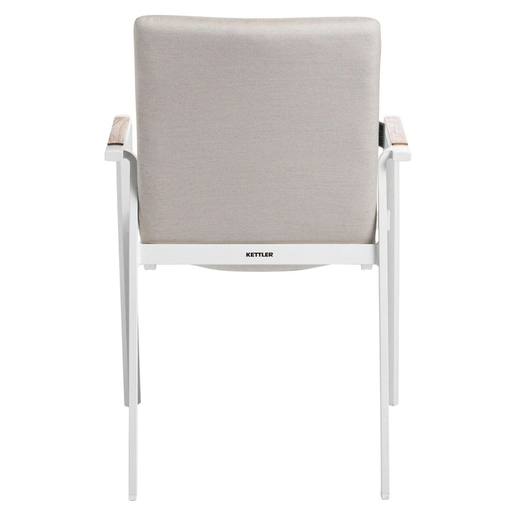 Stabelstol ute Diamond aluminium Sunbrella armstøtte detalj