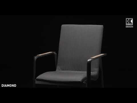 Stabelstol ute Diamond aluminium/Sunbrella antrasitt sett forfra