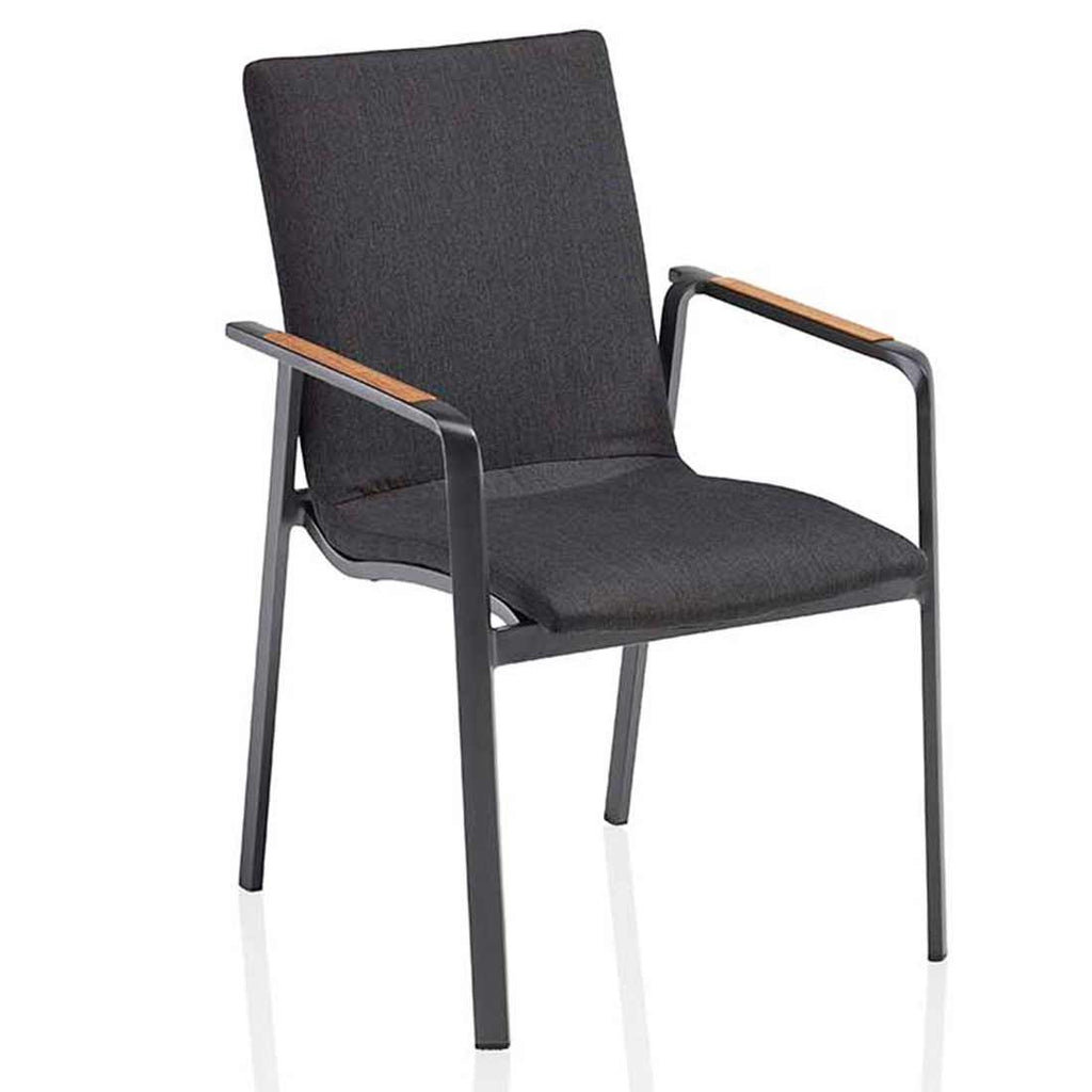 Detaljbilde av Sunbrella stoff på Stabelstol ute Diamond aluminium/Sunbrella antrasitt