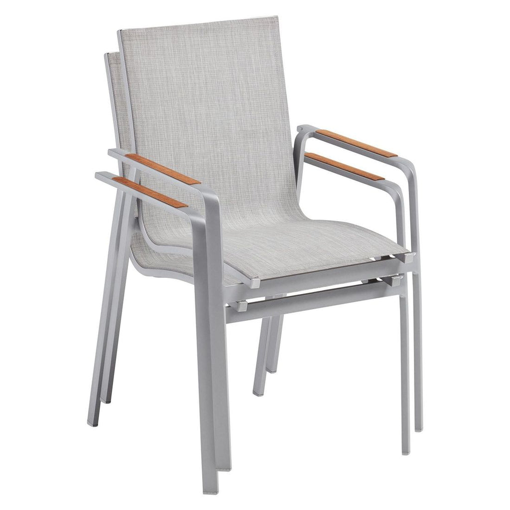 Stabelstol ute Diamond aluminium/textilen sølv/lysgrå - Kettler