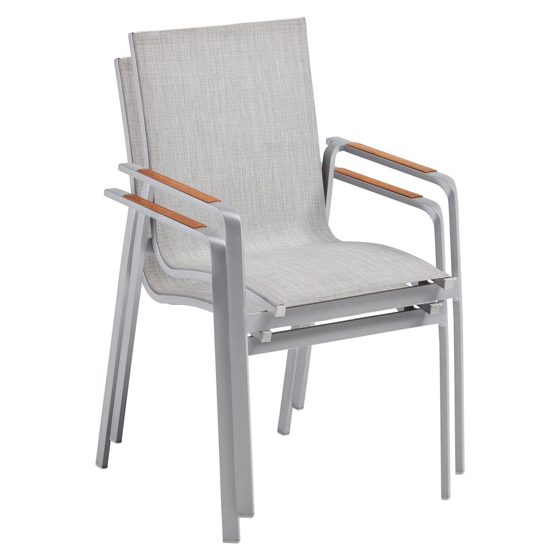 Stabelstol ute Diamond aluminium/textilen sølv/lysgrå - Kettler