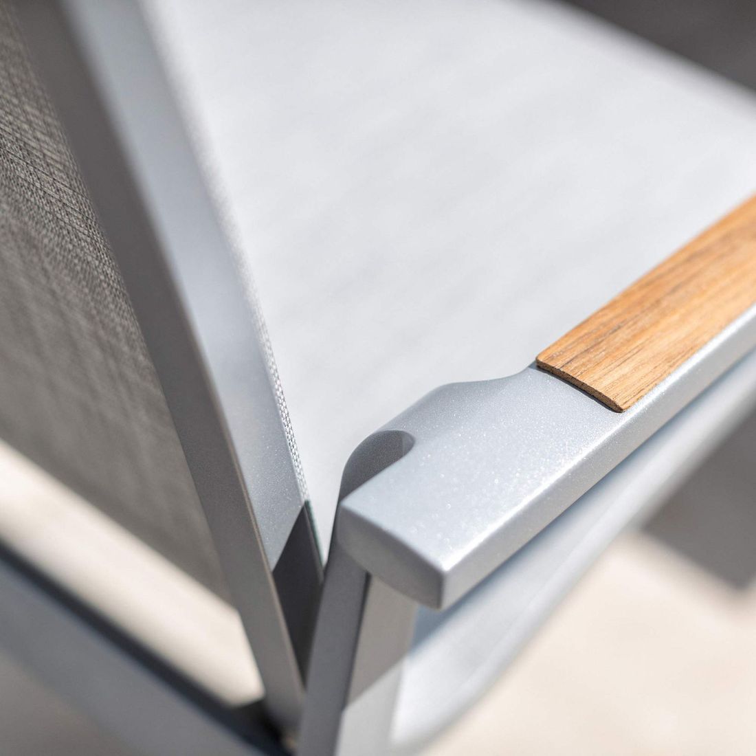 Stabelstol ute Diamond aluminium/textilen sølv/lysgrå - Kettler