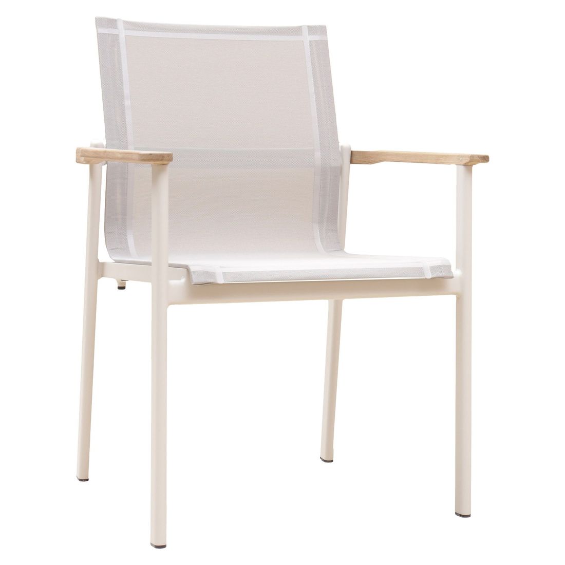 Stabelstol ute Enox aluminium Batyline 63x64 cm Zebra forfra