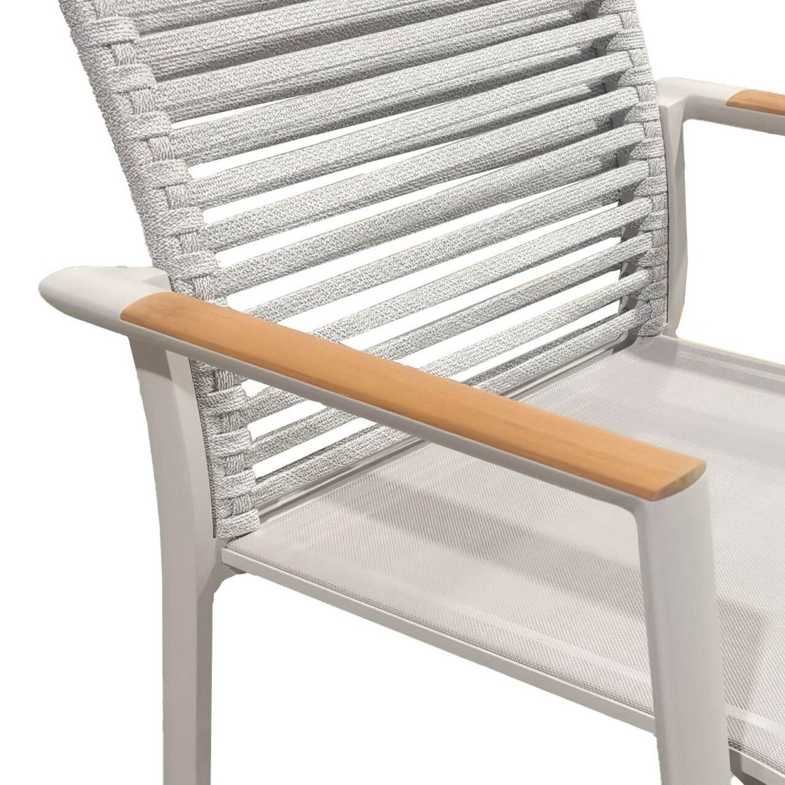Montert stabelstol ute Fly aluminium tau textilen 62x65 cm Zebra i hage