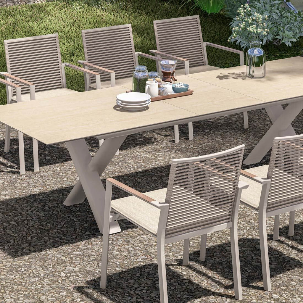 Stabelstol ute Fly aluminium tau textilen 62x65 cm Zebra stablet