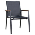 Stabelstol ute Fly aluminium/textilen 62x69 cm - Zebra forfra