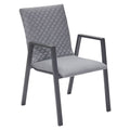 Stabelstol ute Galomo aluminium/Sunbrella forfra