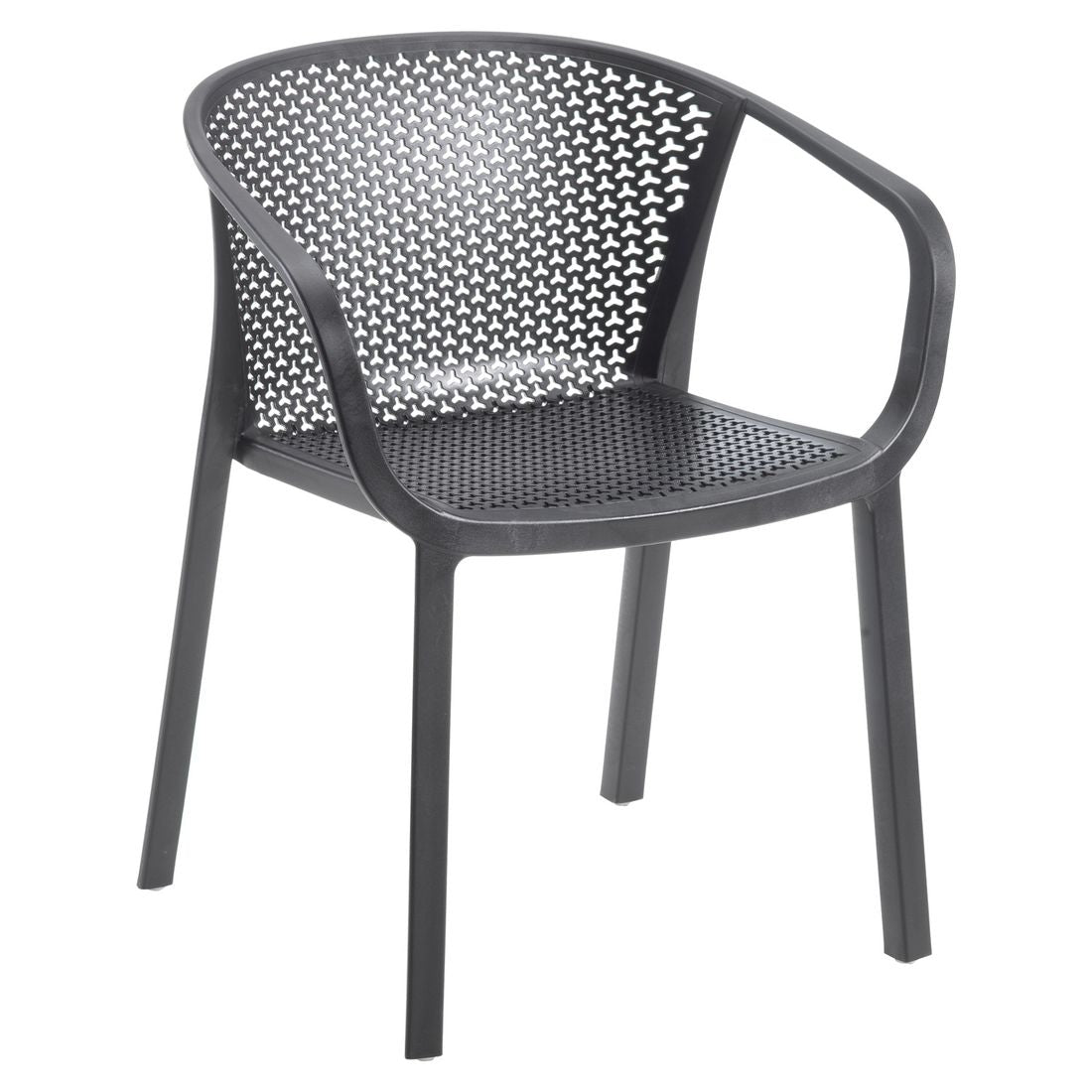 Stabelstol ute Gianet plast 48x57 cm mørkegrå bakside