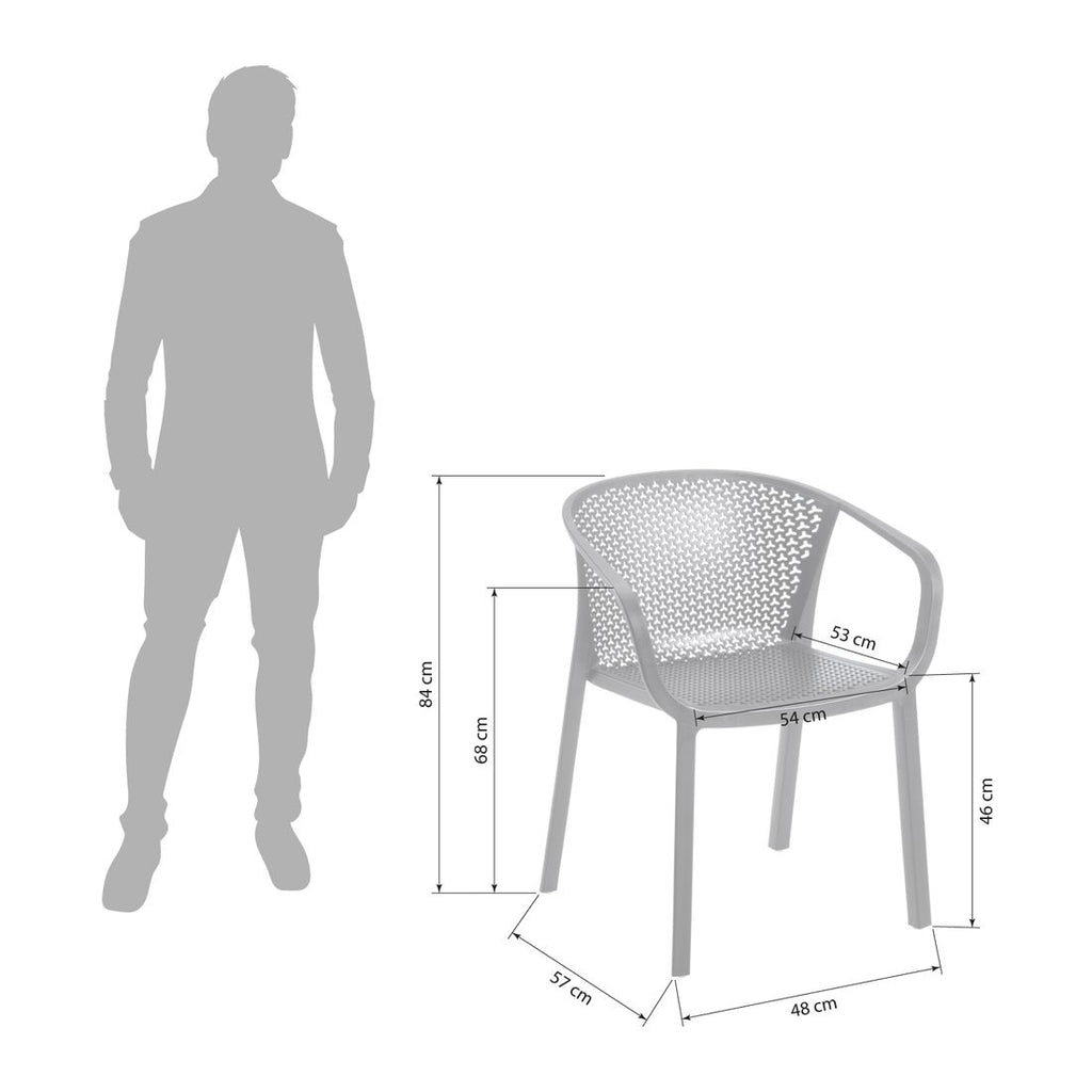 Montert Stabelstol ute Gianet plast 48x57 cm mørkegrå i hage