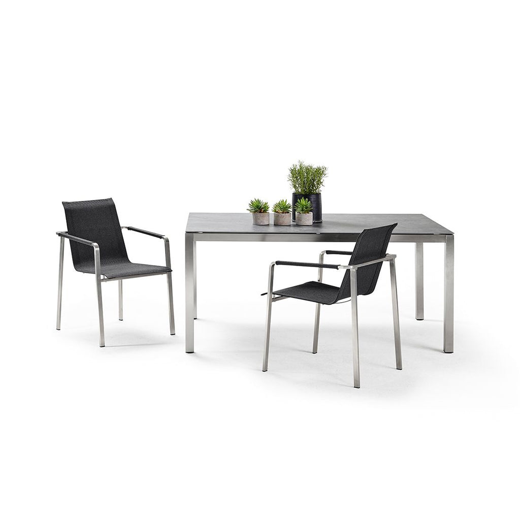 Stabelstol ute Jazz rustfritt stål/textilen 56x64 cm - Solpuri