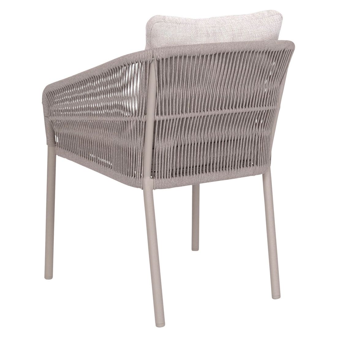 Stabelstol ute Jella aluminium tau utestoff 62x65 cm montert på terrasse