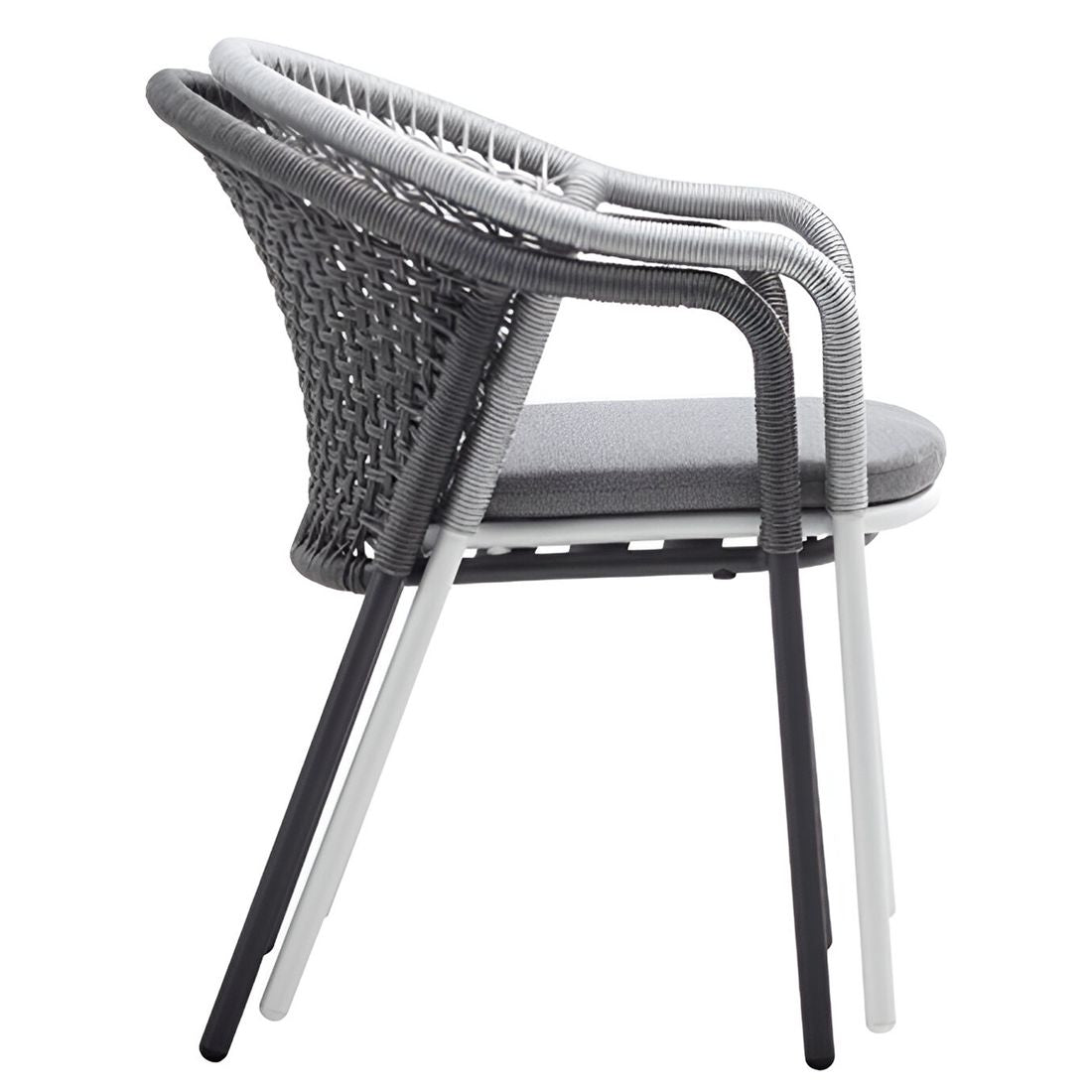 Stabelstol ute Jooy aluminium med sittepute ben og base