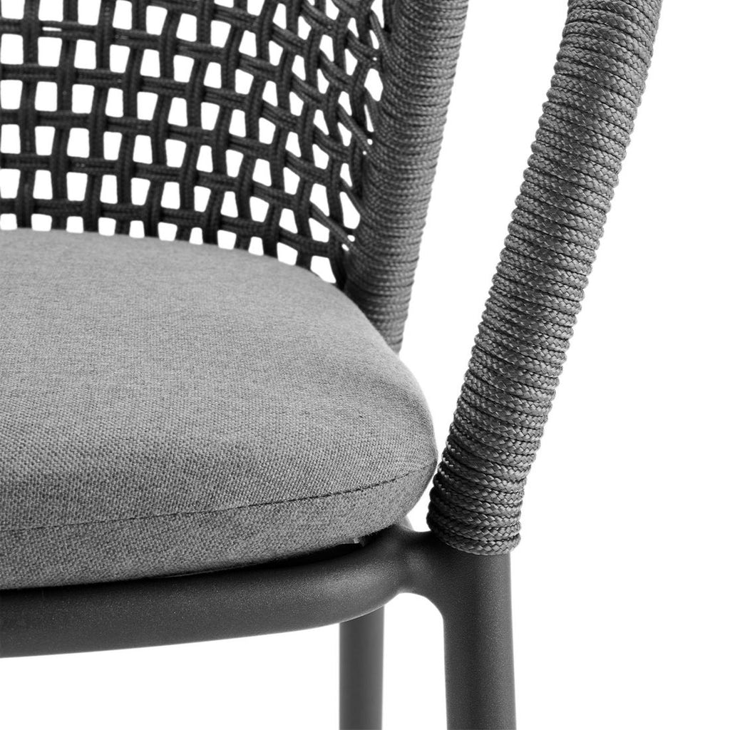 Stabelstol ute Jooy aluminium med sittepute antrasittfarget ramme